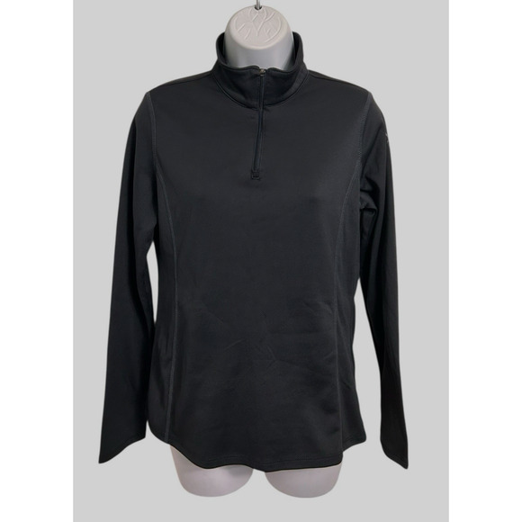 Spyder Black 1/4 Zip Performance Top Sz M Athletic Long-Sleeve Shirt Sports - Picture 6 of 8